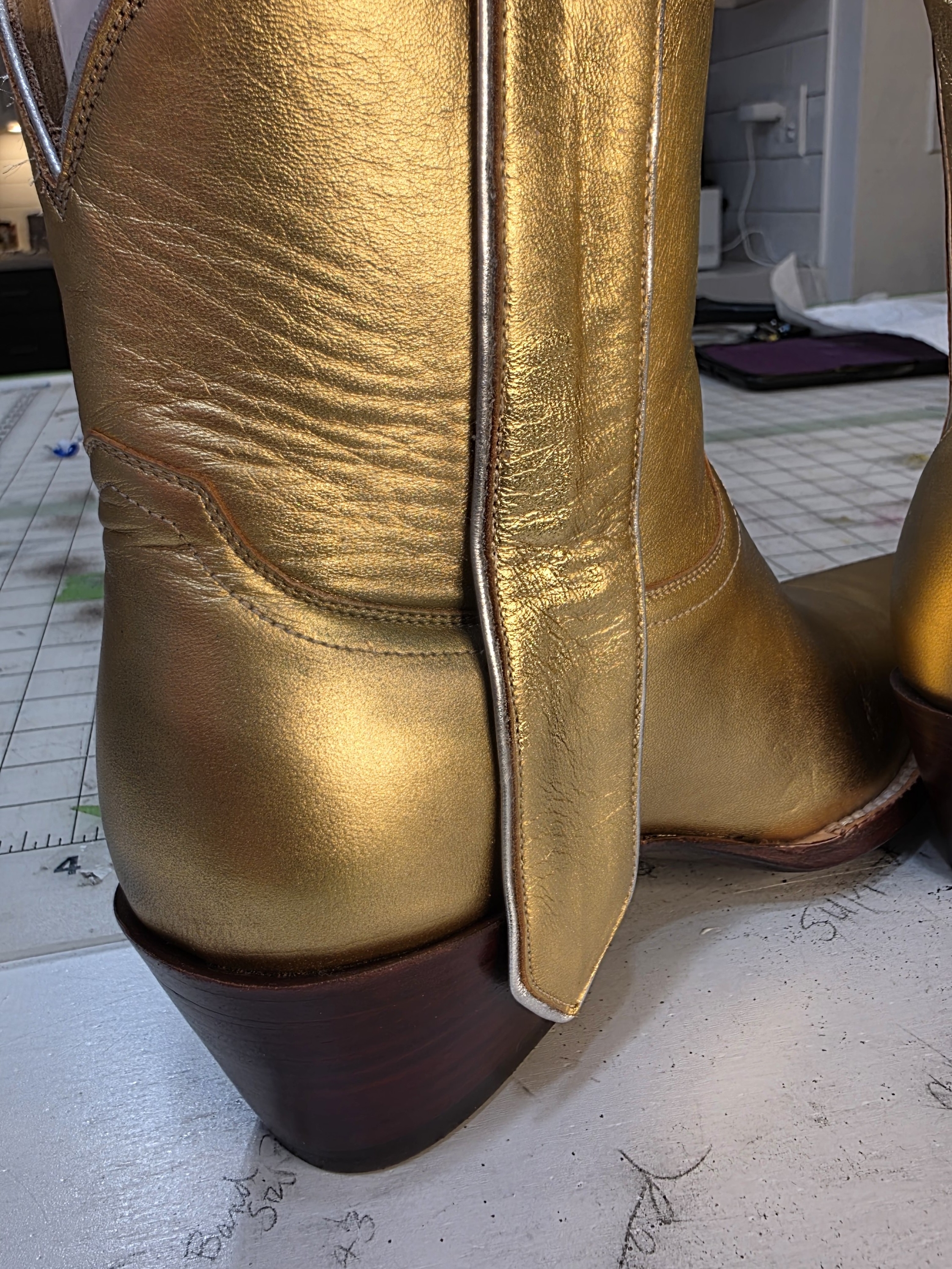City Metallic Gold Western Cowboy Boots Statement Boots — image 2 of 8